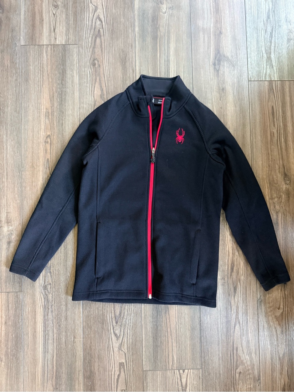 Spyder Black Full-Zip Jacket with Red Trim